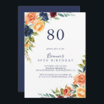 数々の色エレガントフローラ80th誕生日パーティー 招待状<br><div class="desc">この色数々ののエレガントフローラ80th誕生日パーティーの招待は誕生日パーティーにモダン最適である。このデザインは、ピンク、赤面、イエロー、ブルゴーニュ、レッド、インディゴの花や緑の葉、自然の美しいなど、手描きの美しい花束を備えインスパイアている。</div>