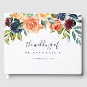 数々の色エレガント結婚フローラ ゲストブック (正面)