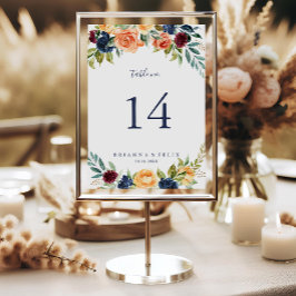 数々の色エレガント結婚フローラ テーブルナンバー