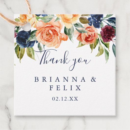 数々の色エレガント結婚フローラ フェイバータグ (正面)