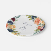 数々の色エレガント結婚フローラ ペーパープレート (アングル)