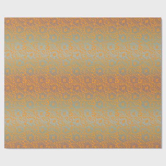 数々の色オレンジ中世のフローラユニークオーナメント ラッピングペーパー (フラット)