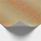 数々の色オレンジ中世のフローラユニークオーナメント ラッピングペーパー (角)