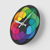 数々の色オーナメント ラウンド壁時計 (傾斜)