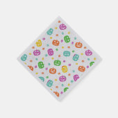 数々の色カボチャのハロウィーンパターン スタンダードカクテルナプキン (角)