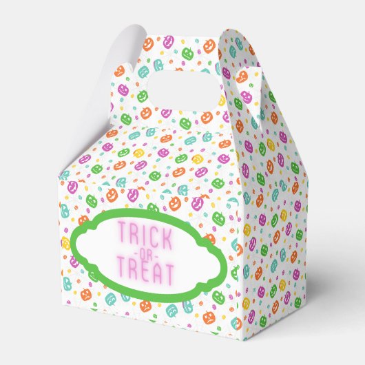 数々の色カボチャのハロウィーンパターン フェイバーボックス (正面サイド)