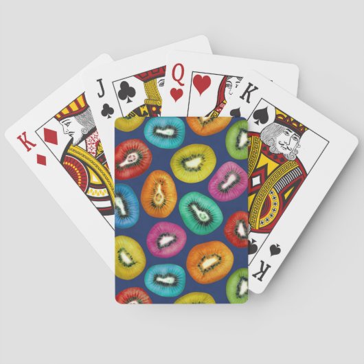 数々の色キウイパターン トランプ (裏面)