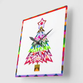 数々の色クリスマスツリー スクエア壁時計 (傾斜)