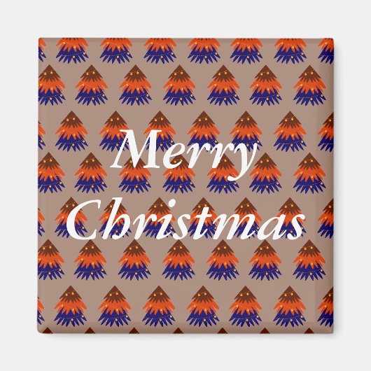 数々の色クリスマスツリー – マグネット (正面)