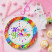 数々の色サイケデリック抽象芸術 ペーパープレート (パーティー)