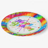 数々の色サイケデリック抽象芸術 ペーパープレート (アングル)