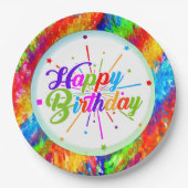 数々の色サイケデリック抽象芸術 ペーパープレート (正面)