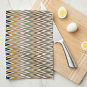 数々の色ジグザグパターン キッチンタオル (四つ折り)