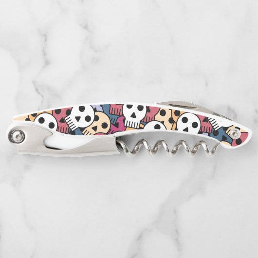 数々の色スカルパターン ソムリエナイフ (正面)