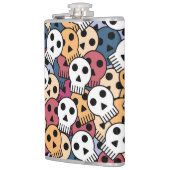 数々の色スカルパターン フラスク (左)