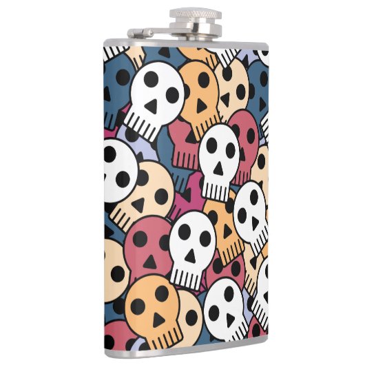 数々の色スカルパターン フラスク (右)