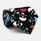 数々の色スカル模様 ネクタイ (ロール)