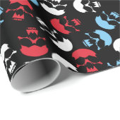 数々の色スカル模様 ラッピングペーパー (ロールコーナー)