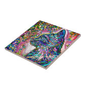 数々の色ステンドグラススタイル猫706 タイル (側面)