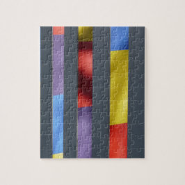 数々の色ストライプの芸術的布 ジグソーパズル