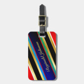 数々の色ストライプの(両面) ラゲッジタグ (正面縦)