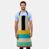 数々の色ストライプストライプ エプロン (着用した状態)