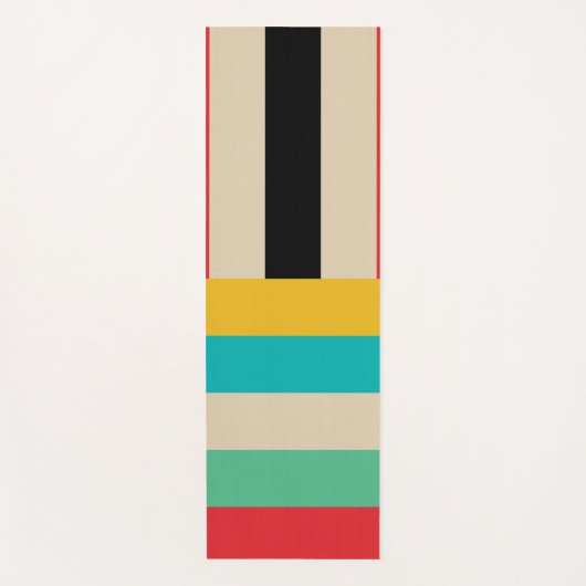 数々の色ストライプストライプ ヨガマット (正面)