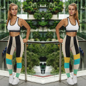 数々の色ストライプストライプ レギンス