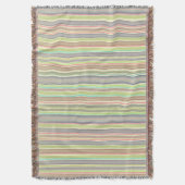 数々の色ストライプデザイン スローブランケット (正面縦)