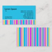 数々の色ストライプ色 – 青 名刺 (正面/裏面)