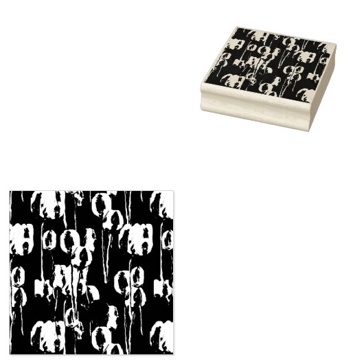 数々の色チューリップ抽象デザイン ラバースタンプ (押印)