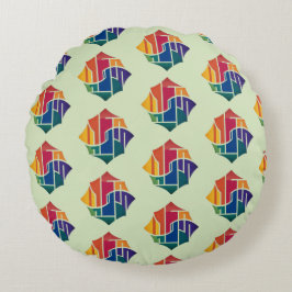 数々の色デザイン ラウンドクッション