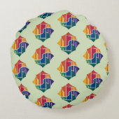 数々の色デザイン ラウンドクッション (裏面)