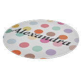 数々の色ドットパターン カッティングボード (角)