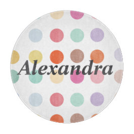 数々の色ドットパターン カッティングボード