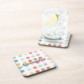 数々の色ドットパターン コースター (右側)