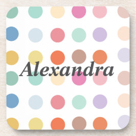 数々の色ドットパターン コースター