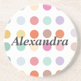 数々の色ドットパターン コースター