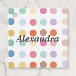 数々の色ドットパターン フェイバータグ