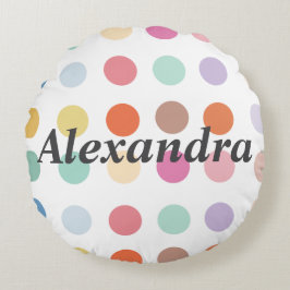 数々の色ドットパターン ラウンドクッション