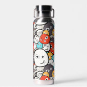 数々の色ドードルモンスター顔 ウォーターボトル (背面)