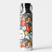数々の色ドードルモンスター顔 ウォーターボトル (正面)