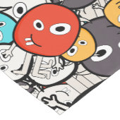 数々の色ドードルモンスター顔 ショートテーブルランナー (コーナー)