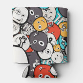 数々の色ドードルモンスター顔 缶クーラー (裏面)