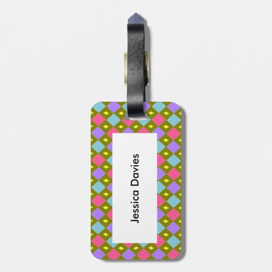 数々の色ハニカムルガを独自のカスタム ラゲッジタグ (裏面縦)