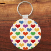 数々の色ハートパターン鍵fobs キーホルダー (正面)