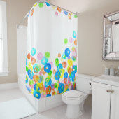 数々の色バブルデザイン21 シャワーカーテン (インサイチュ)