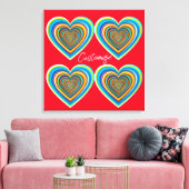 数々の色バレンタインハートサンダー_コーブ キャンバスプリント (インサイチュ (リビング))