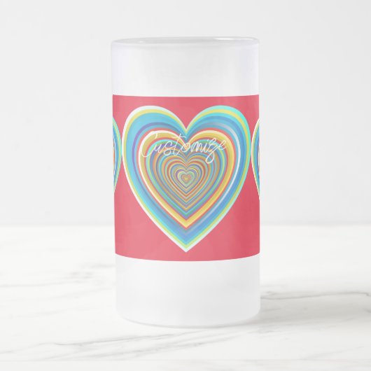 数々の色バレンタインハートサンダー_コーブ フロストグラスビールジョッキ (中央)