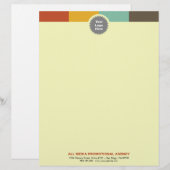 数々の色バーカスタム円ロゴプロフェッショナル レターヘッド (正面/裏面)